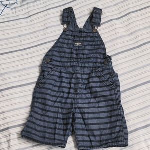 5T OshKosh B'gosh sz 5T Toddler Cotton Short Overalls -Boys Blue